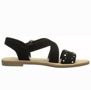 Dr. Scholl's Shoes Women's Evan Sandal, Black Microfiber, Size 9.0 Amcn
